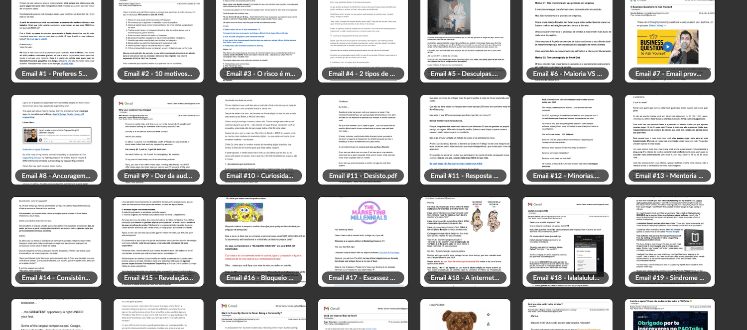 Biblioteca de 30 emails — bónus do Curso de Email Marketing